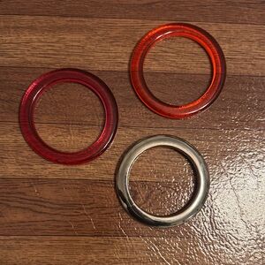 Elegant Red, Pink, and Silver Bracelet Set